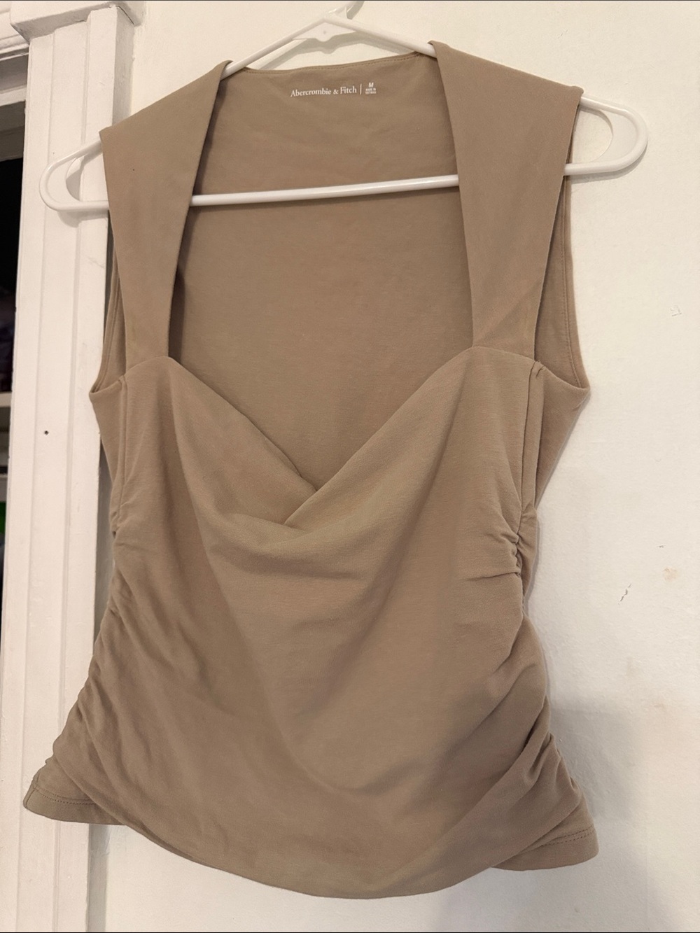 Abercrombie & Fitch Women's Beige Cowl Neck Tank Top